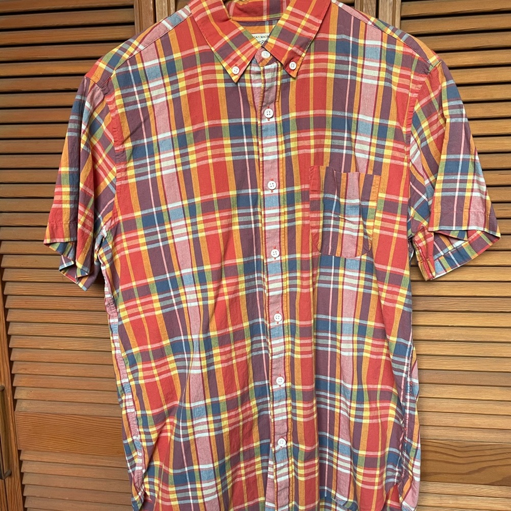J. Crew plaid button up short sleeve shirt